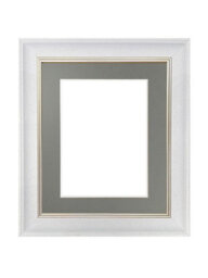 Frames By Post Scandi White Speckled Frame With Dark Grey Mount For Image Size 24 X 16 Inch - thumbnail 1