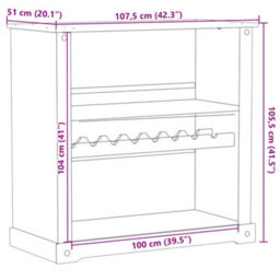 Berkfield Wine Cabinet Corona 107.5X51X105.5 Cm Solid Wood Pine - thumbnail 9