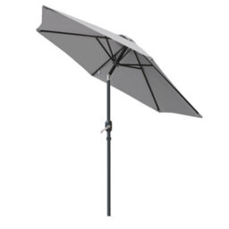 Sundaze 2.5M Grey Garden Parasol Umbrella Crank Tilt Sun Shade With Green Cover - thumbnail 2