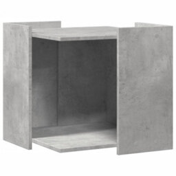 Walplus Concrete Grey Cat Litter Box Enclosure 53X53X51 Cm Engineered Wood - thumbnail 2