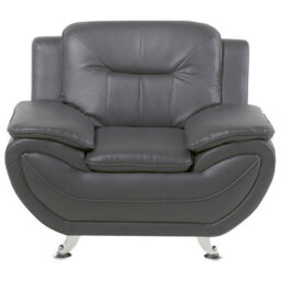Beliani Armchair Leira Ii Faux Leather Grey - thumbnail 4