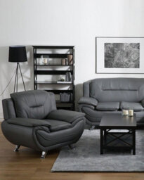 Beliani Armchair Leira Ii Faux Leather Grey - thumbnail 2