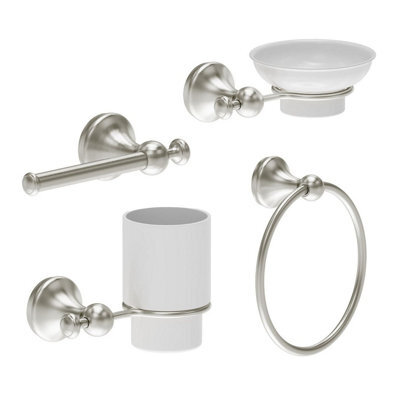 Plum&clay Ashford Traditional Nickel 4-Piece Bathroom Accessory Set - image 1
