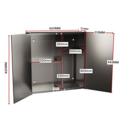 Lassic Bath Vida Tiano Stainless Steel Mirrored Double Bathroom Cabinet - Fully Assembled - thumbnail 2