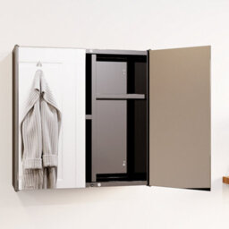 Lassic Bath Vida Tiano Stainless Steel Mirrored Double Bathroom Cabinet - Fully Assembled - thumbnail 3