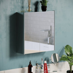 Lassic Bath Vida Tiano Stainless Steel Mirrored Double Bathroom Cabinet - Fully Assembled