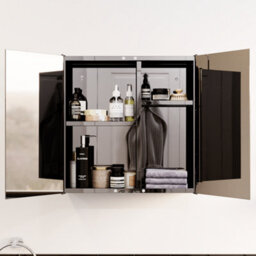 Lassic Bath Vida Tiano Stainless Steel Mirrored Double Bathroom Cabinet - Fully Assembled - thumbnail 4