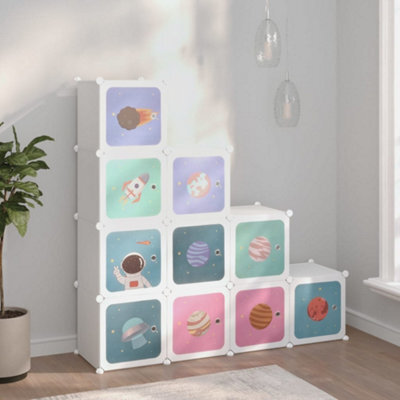 Berkfield Cube Storage Cabinet For Kids With 10 Cubes White Pp - image 1