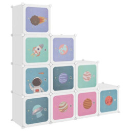 Berkfield Cube Storage Cabinet For Kids With 10 Cubes White Pp - thumbnail 2