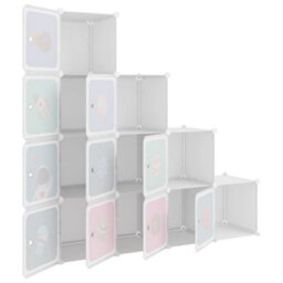 Berkfield Cube Storage Cabinet For Kids With 10 Cubes White Pp - thumbnail 6