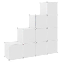 Berkfield Cube Storage Cabinet For Kids With 10 Cubes White Pp - thumbnail 5