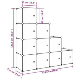 Berkfield Cube Storage Cabinet For Kids With 10 Cubes White Pp - thumbnail 8