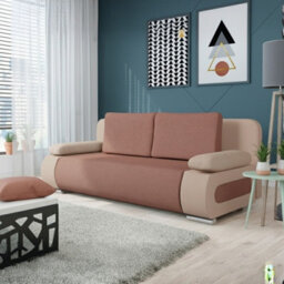 Emma 3 Seater Sofa Bed With Storage Upholstered Back Pillows 200Cm Sleeping Area 200 143Cm Pink And Light Pink - thumbnail 1