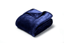 Mink Throw Soft Touch Blanket Fleece Faux Fur Blue 200X240Cm - thumbnail 2