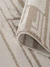 Hamilton Modern Sheen Area Rug - Blocked Bold Geometric Design Mocha 120Cm X 170Cm - thumbnail 3