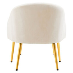 Orsina Beige Velvet Arm Chair With Footstool, Velvet Upholstered Accent Chair & Footstool, Armchair Set For Home - thumbnail 4