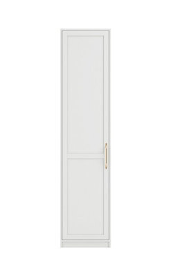 LPD Austen White 1 Door Wardrobe - Classic Shaker Style With Brass Handles - image 1