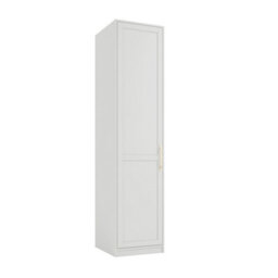 LPD Austen White 1 Door Wardrobe - Classic Shaker Style With Brass Handles - thumbnail 2
