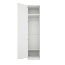 LPD Austen White 1 Door Wardrobe - Classic Shaker Style With Brass Handles - thumbnail 3