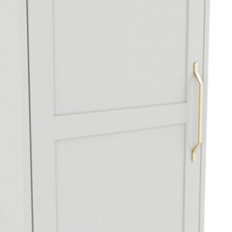 LPD Austen White 1 Door Wardrobe - Classic Shaker Style With Brass Handles - thumbnail 5