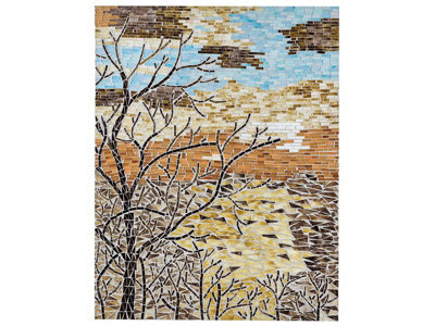 Wyld And Coco Handmade Mosaic Glass Wall Decor Nature Motif - Vertical Rectangular W60 X D4 X H80Cm - image 1