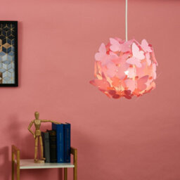 Valuelights Pink Ceiling Pendant Shade And B22 Gls Led 6W Warm White 3000K Bulb - thumbnail 5