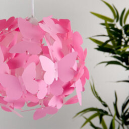 Valuelights Pink Ceiling Pendant Shade And B22 Gls Led 6W Warm White 3000K Bulb - thumbnail 3
