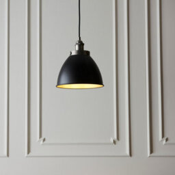 Luminosa Lighting Luminosa Franklin Single Pendant Ceiling Lamp, Aged Pewter Plate, Matt Black Paint - thumbnail 2