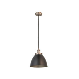 Luminosa Lighting Luminosa Franklin Single Pendant Ceiling Lamp, Aged Pewter Plate, Matt Black Paint - thumbnail 6