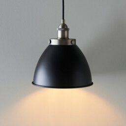 Luminosa Lighting Luminosa Franklin Single Pendant Ceiling Lamp, Aged Pewter Plate, Matt Black Paint - thumbnail 5