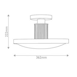 Luminosa Lighting Elstead Kieran Integrated Led Semi-Flush Ceiling Light Black & Brass 2700K, 3000K, 3500K, 4000K, 5000K - thumbnail 3