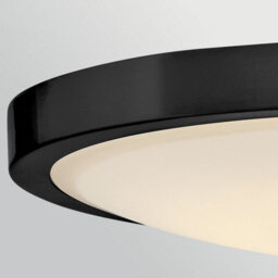 Luminosa Lighting Elstead Kieran Integrated Led Semi-Flush Ceiling Light Black & Brass 2700K, 3000K, 3500K, 4000K, 5000K - thumbnail 5