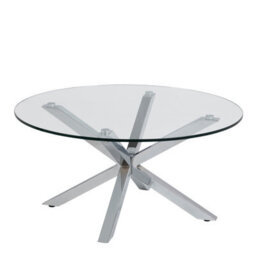 Furniture To Go Heaven Round Coffee Table With Glass Top And Chrome Legs - thumbnail 2