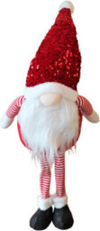 Garden Market Place Large Christmas Standing Glam Gonk Figure In Red - 80Cms Tall