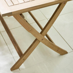 Furniturebox Uk Hamburg Solid Wood Folding Dining Table & 4 Asa Wood & Wicker Chairs - 4 Seat Patio Set - thumbnail 5