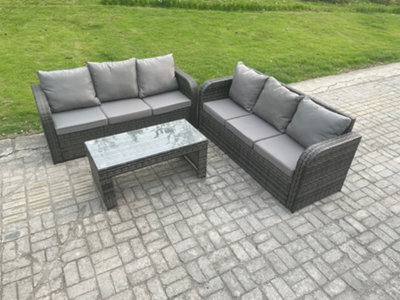 Fimous Patio Garden Furniture Sets Wicker Outdoor Rattan Furniture Sofa Sets With Rectangular Coffee Table - image 1