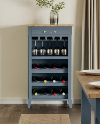 Baumhaus Signature Blue Wine Rack / Glass Storage Cabinet - image 1