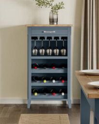 Baumhaus Signature Blue Wine Rack / Glass Storage Cabinet - thumbnail 1