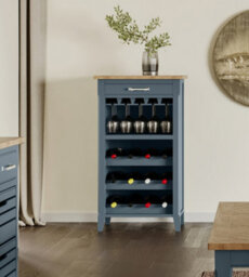 Baumhaus Signature Blue Wine Rack / Glass Storage Cabinet - thumbnail 2