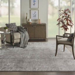 Silver Modern Easy To Clean Floral Optical/ (3D) Rug For Dining Room Bedroom Living Room-66 X 229Cm (Runner) - thumbnail 2