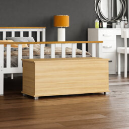 Lassic Vida Designs Leon Storage Ottoman Pine Storage Bench Chest Bedroom Living Room 