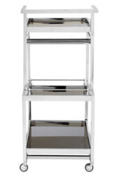 Orsina Durable 3 Tier Silver Finish Trolley, Elegant Garden Drinks Trolley For Parties, Steel Kitchen Trolley - thumbnail 5