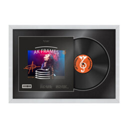 "AK Frames 25X17"" White Classic Vinyl Record Frame With Black Mount For 12 Inch Lp Cover & Disc - Overlapped Design"