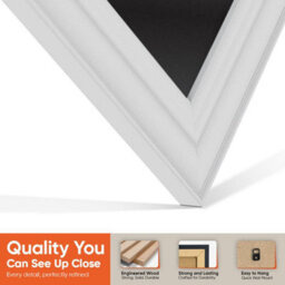 "AK Frames 25X17"" White Classic Vinyl Record Frame With Black Mount For 12 Inch Lp Cover & Disc - Overlapped Design" - thumbnail 3