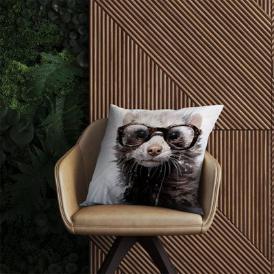 Warren Reed Designer Splashart Ferret Outdoor Cushion 60Cm X 60Cm
