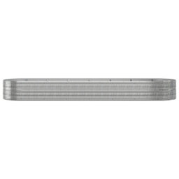 Berkfield Garden Planter Powder-Coated Steel 584X140X68 Cm Silver - thumbnail 3