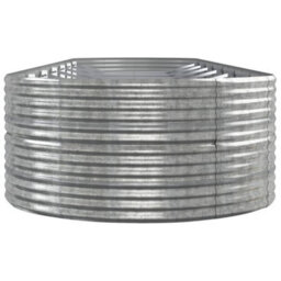 Berkfield Garden Planter Powder-Coated Steel 584X140X68 Cm Silver - thumbnail 4