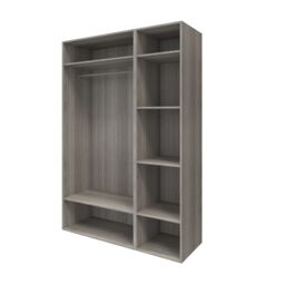 GoodHome Atomia Freestanding Matt Grey Oak Effect Chipboard Mirrored Triple 2 Drawer Wardrobe (H)2250mm (W)1000mm (D)580mm - thumbnail 3