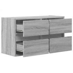 Berkfield Durable Tv Wall Cabinet With Led Lights Grey Sonoma 80X31X45 Cm - thumbnail 9
