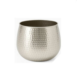 Melody Maison Medium Silver Hammered Metal Planter - thumbnail 4